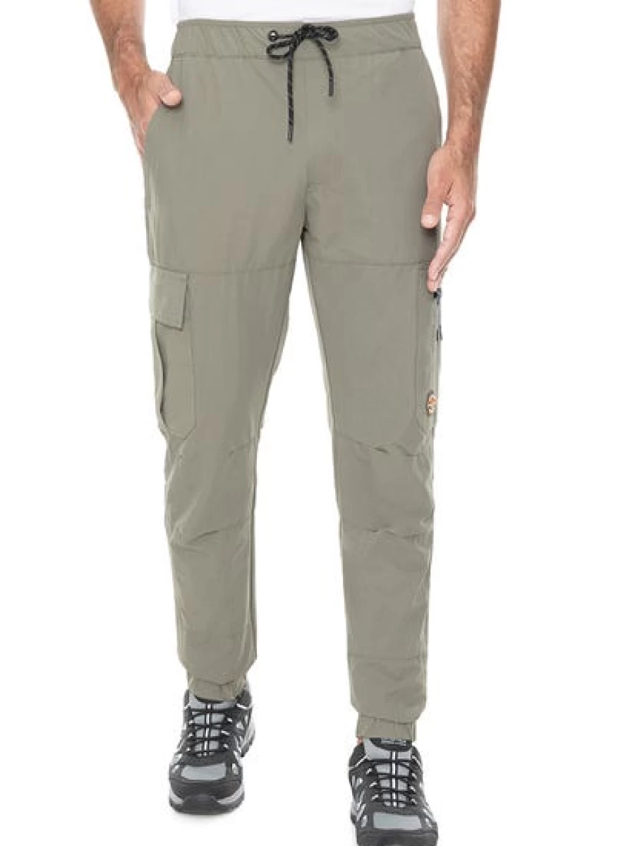 Outer Peak Men's Hiking Cargo Pants - Elastic Waist Khaki for Outdoor Adventures