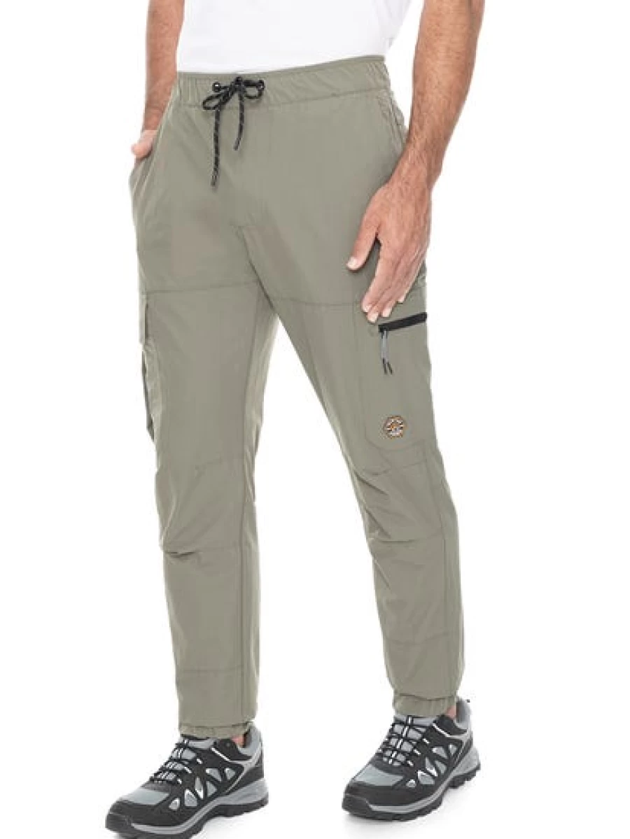 Outer Peak Men's Hiking Cargo Pants - Elastic Waist Khaki for Outdoor Adventures