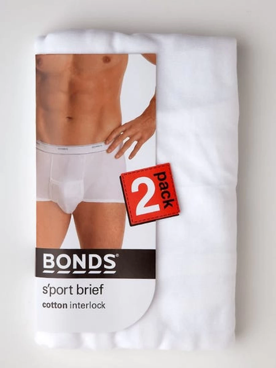 Bonds Men's Support Briefs 2-Pack - Comfortable & Breathable Underwear
