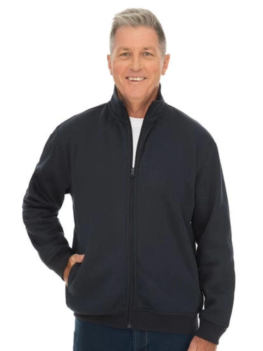 Men's Cougars Navy Full Zip Fleece Jacket - Plain Heavyweight Pullover for Outdoor Comfort