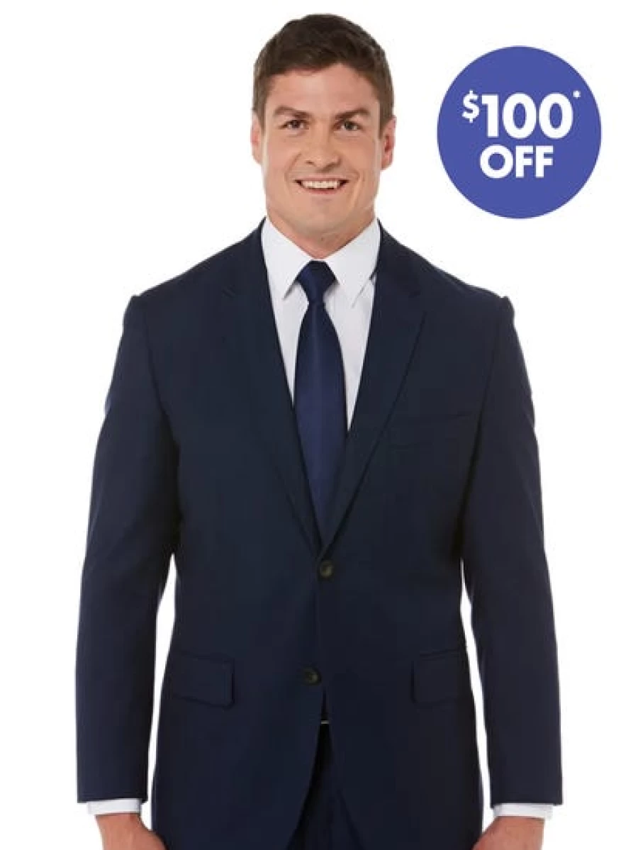 "Robert Huntley Men's Navy Regular Fit Suit Jacket"