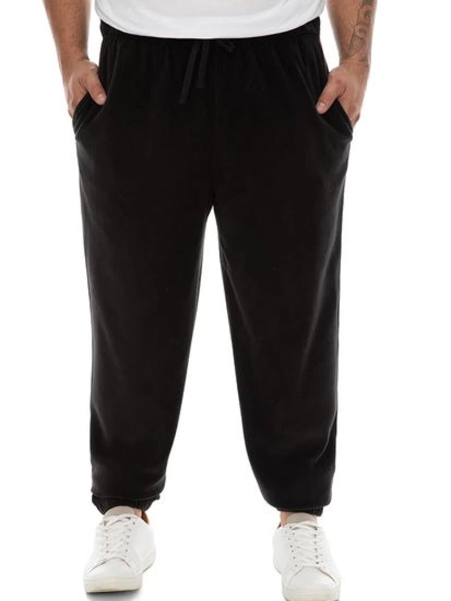 DBK Men's Black Polar Fleece Track Pants - Warm Winter Jogging Pants for Men