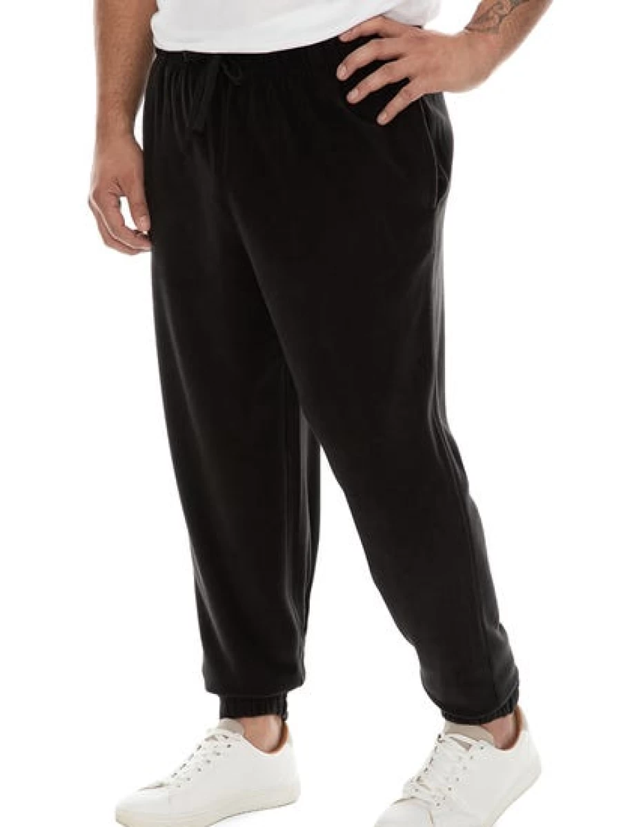 DBK Men's Black Polar Fleece Track Pants - Warm Winter Jogging Pants for Men