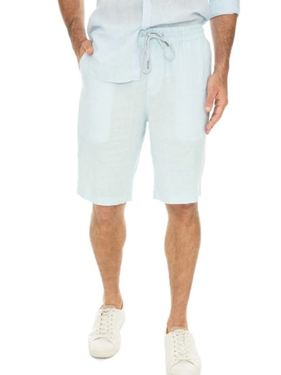 Riley Adams Men's Blue Linen Shorts - Comfortable Casual Summer Shorts for Men