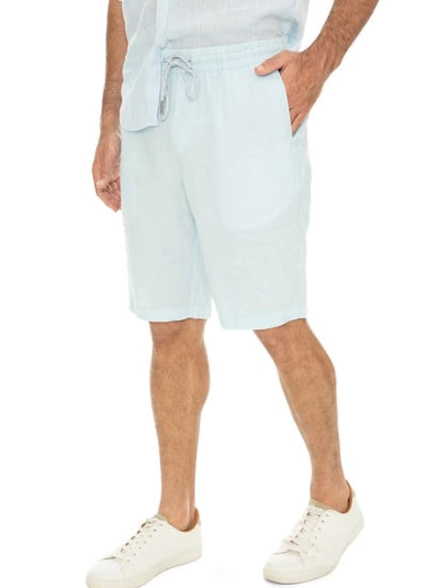 Riley Adams Men's Blue Linen Shorts - Comfortable Casual Summer Shorts for Men