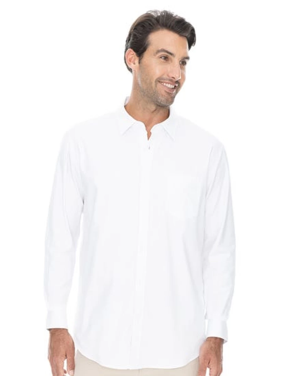 Men's Manhattan White Twill Business Shirt - Classic Fit Formal Wear