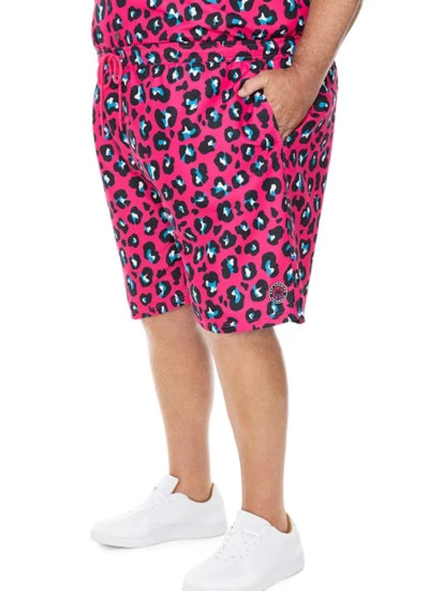 BUILT N FIT Men's Big & Tall Neon Animal Print Shorts for Summer Comfort
