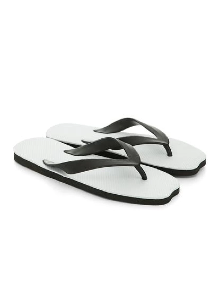 Iconic Soul Men's Plugger Thongs - Comfortable White & Black Sandals for Casual Wear