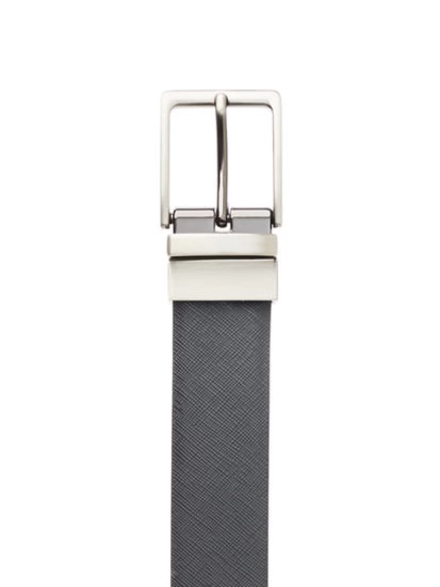 Men's Traders Black Reversible Genuine Split Leather Belt for Casual & Formal Wear
