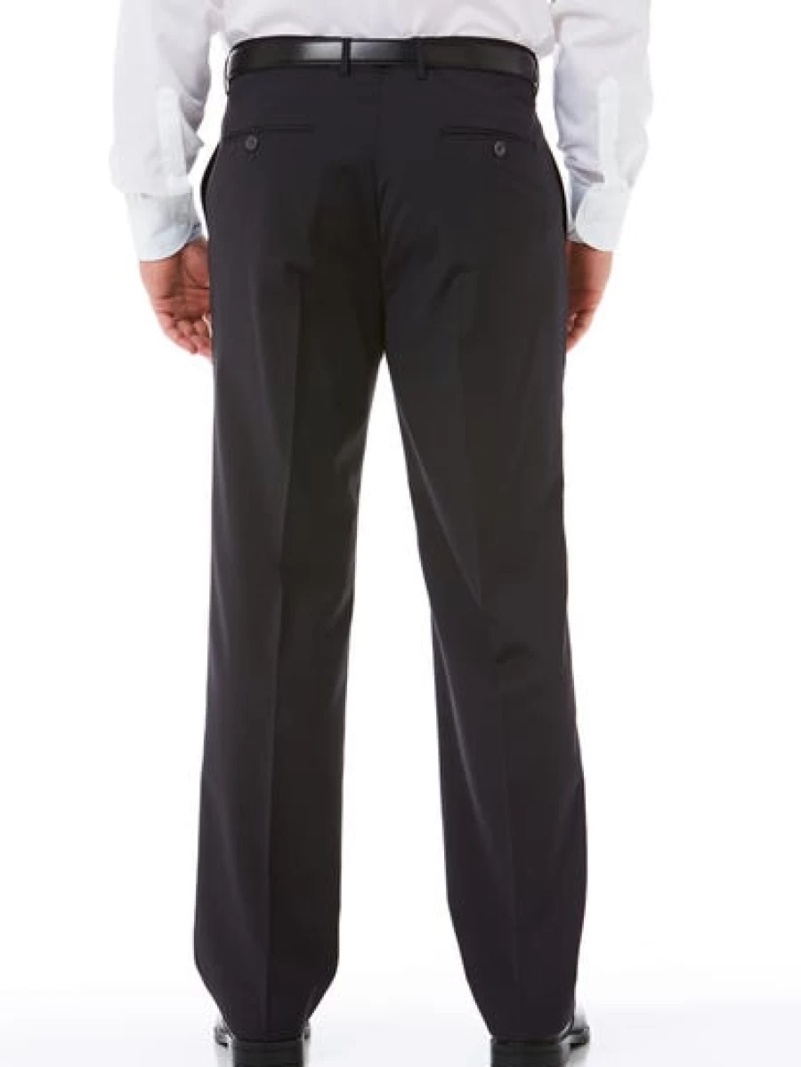 Robert Huntley Men's Navy Microfibre Trousers - Regular Fit Comfortable Office Wear