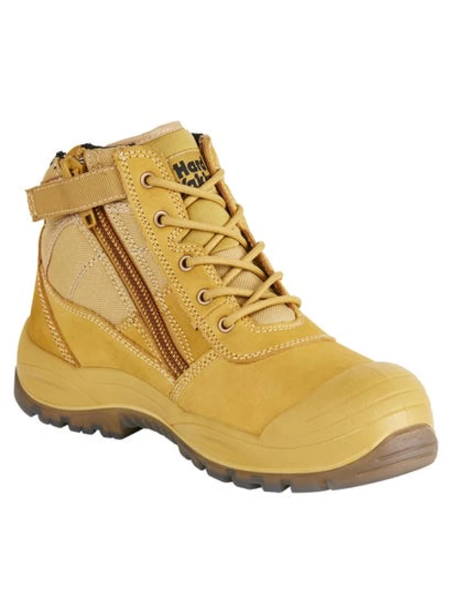 Hard Yakka Men's Utility Work Boots with Side Zip for Durability and Comfort
