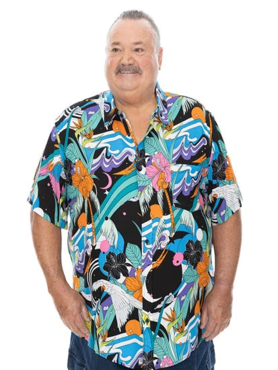 BUILT N FIT Men's Big & Tall Printed Viscose Shirt - Comfortable Stylish Casual Wear