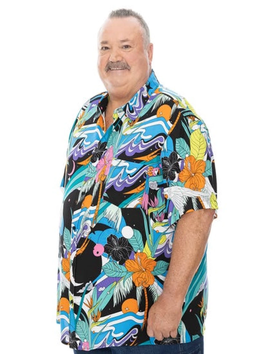 BUILT N FIT Men's Big & Tall Printed Viscose Shirt - Comfortable Stylish Casual Wear