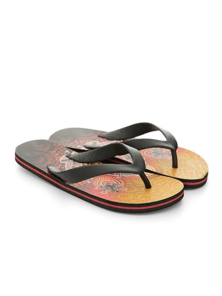 Men's Plugger Thongs Orange Indigenous - Traders Comfort Sandals
