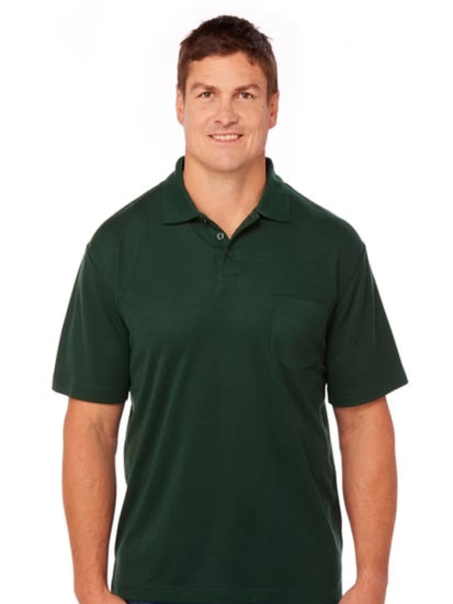 Lowes Men's Emerald Green Polo Shirt With Pocket - Classic Plain Design
