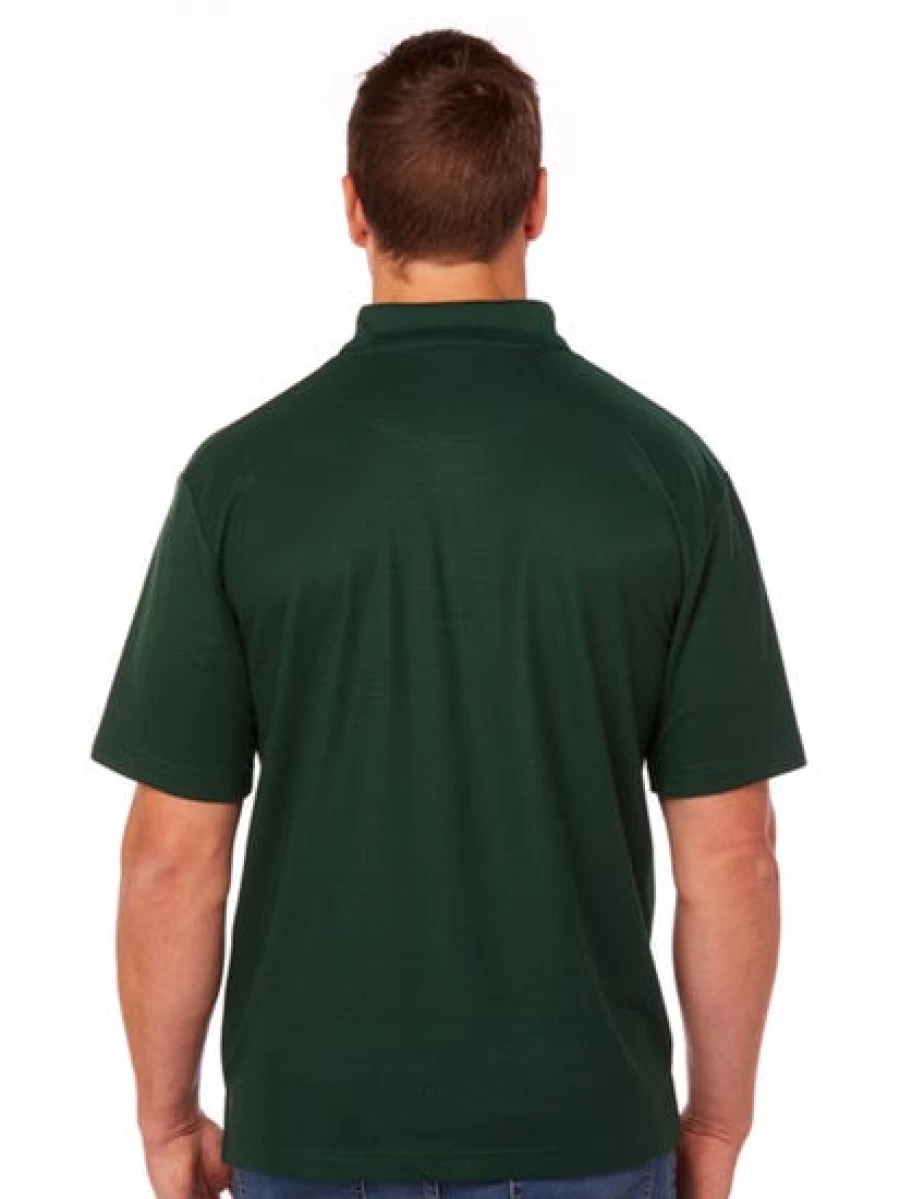 Lowes Men's Emerald Green Polo Shirt With Pocket - Classic Plain Design