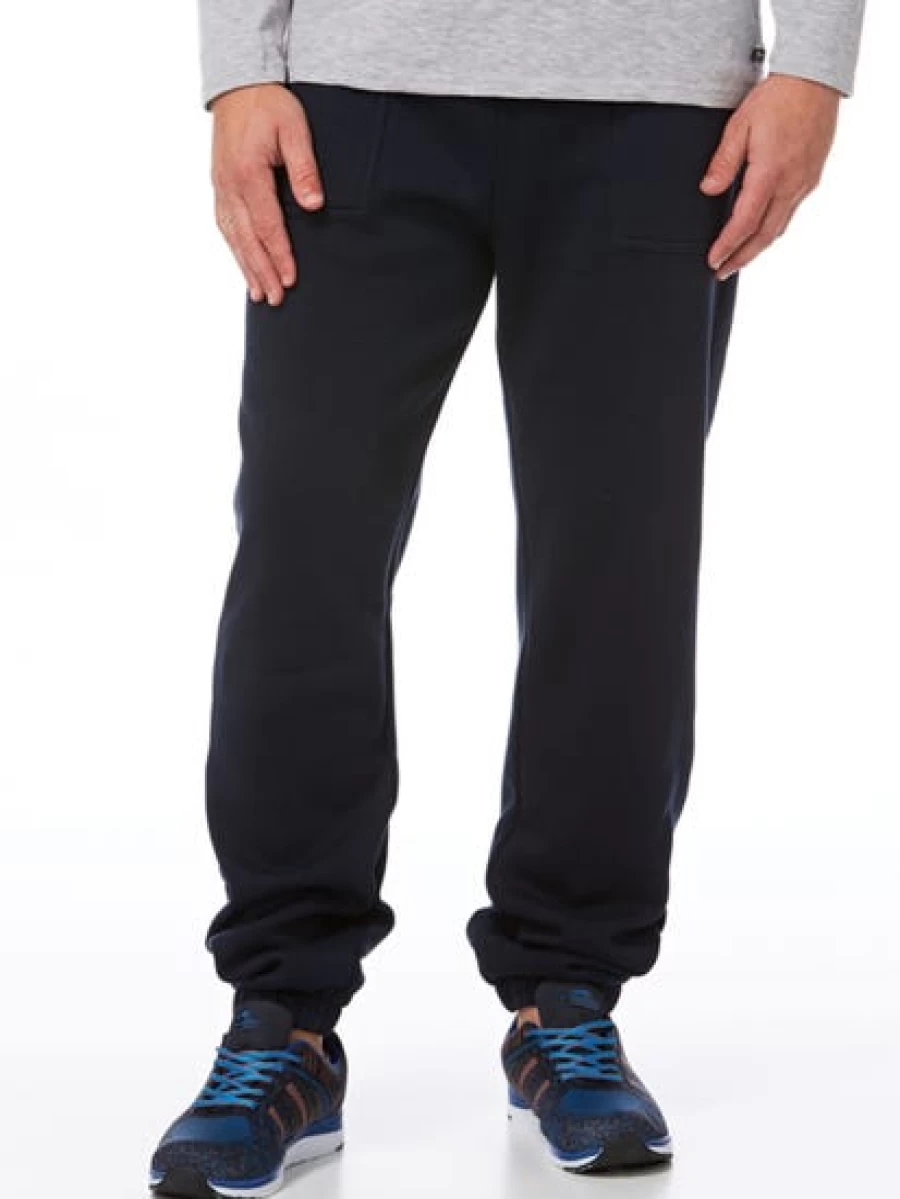 Lowes Men's Navy Blue Knitted Fleece Jogger Pants for Comfort & Style