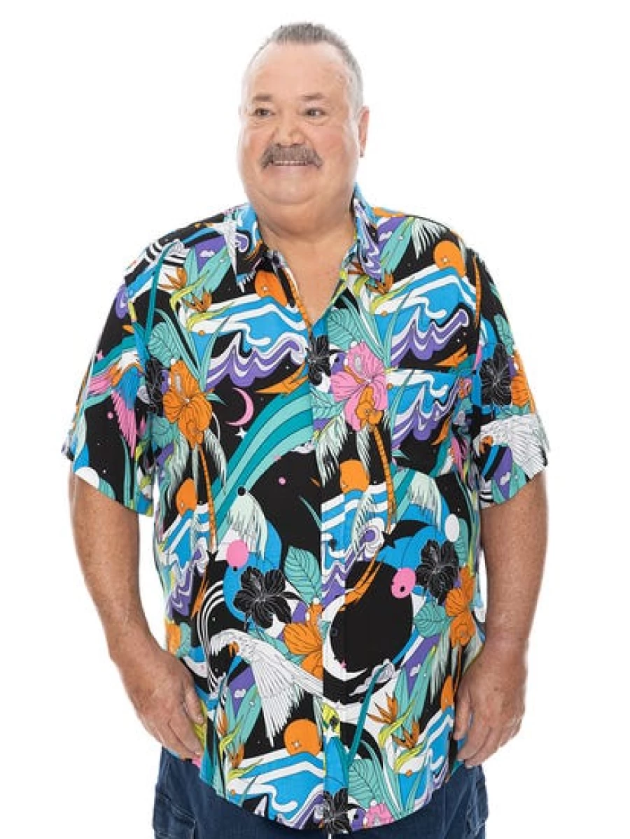 Built N Fit Men's Big & Tall Printed Viscose Shirt - Comfortable Stylish Casual Wear
