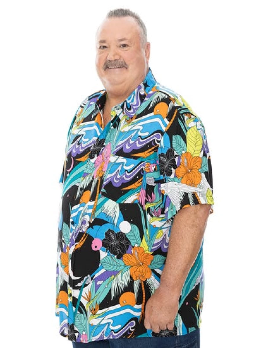 Built N Fit Men's Big & Tall Printed Viscose Shirt - Comfortable Stylish Casual Wear