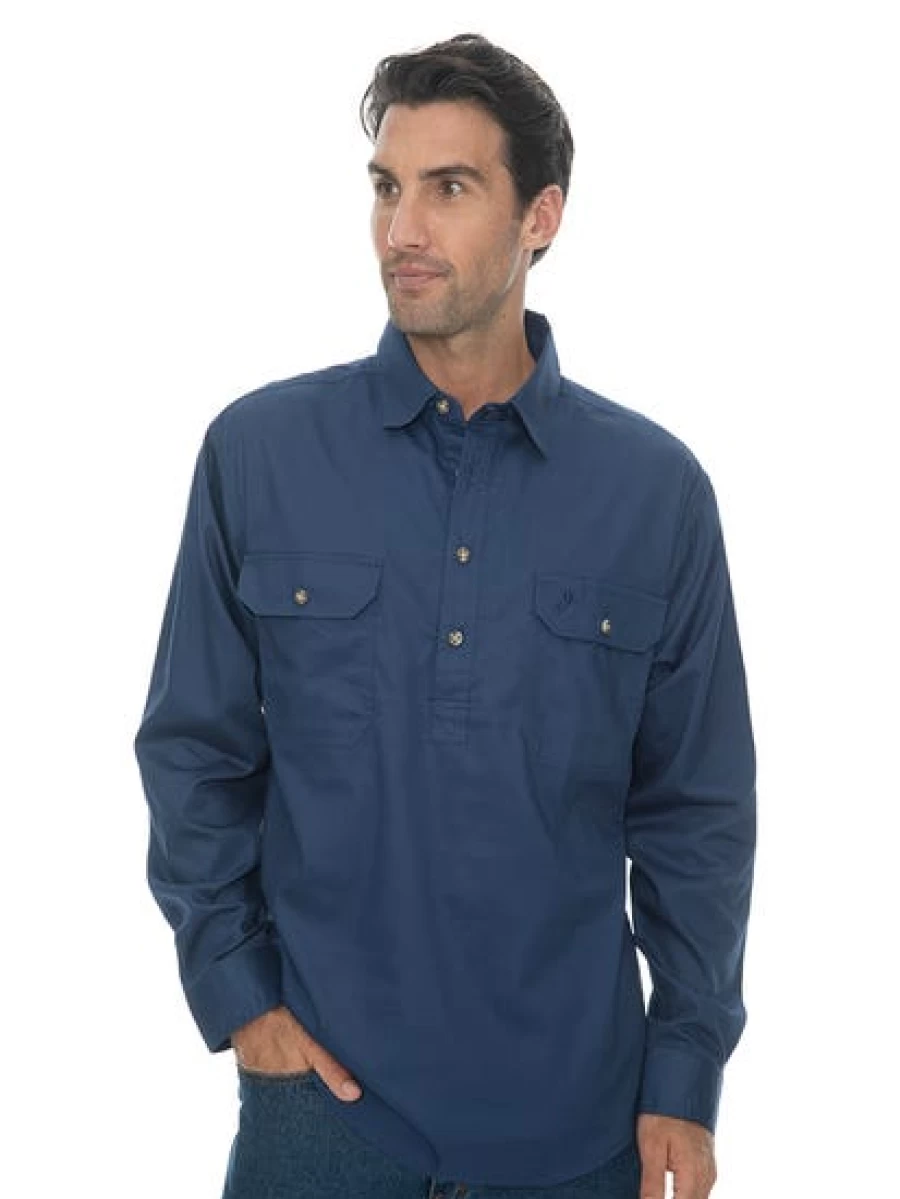 Men's Outdoor Steel Quarter Placket Shirt by Traders Country - Durable & Comfortable