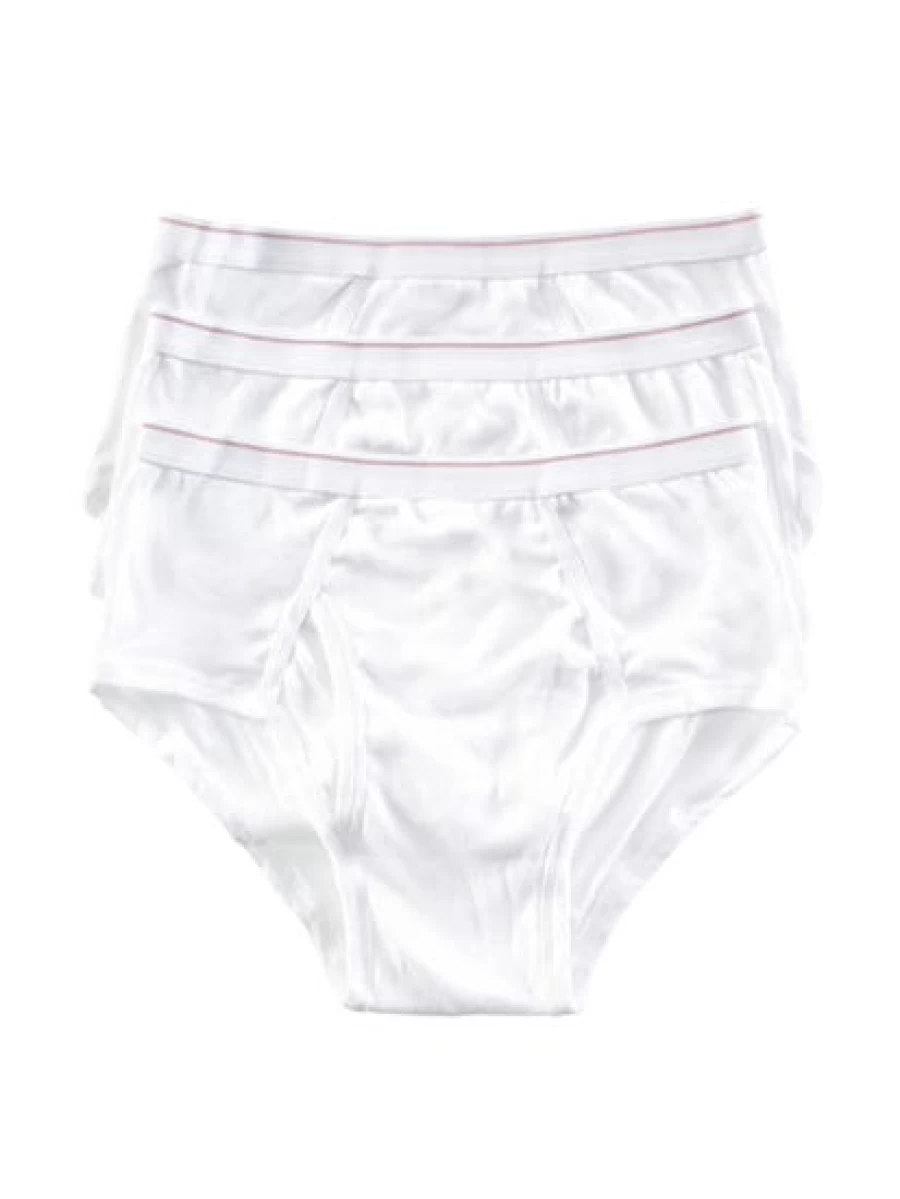 Men's Traders Fly Front Brief Underwear 3-Pack - White