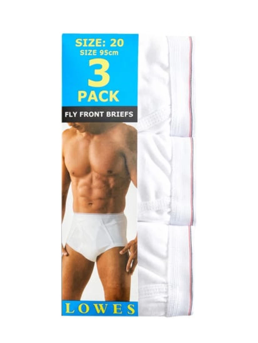 Men's Traders Fly Front Brief Underwear 3-Pack - White