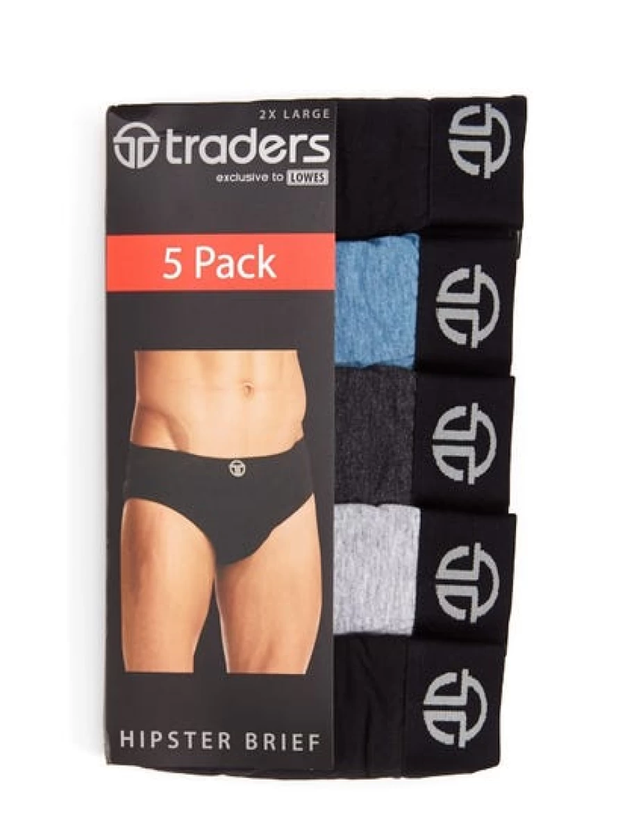 Lowes Men's 5-Pack Neutral Hipster Briefs - Comfortable Cotton Underwear for Everyday Wear