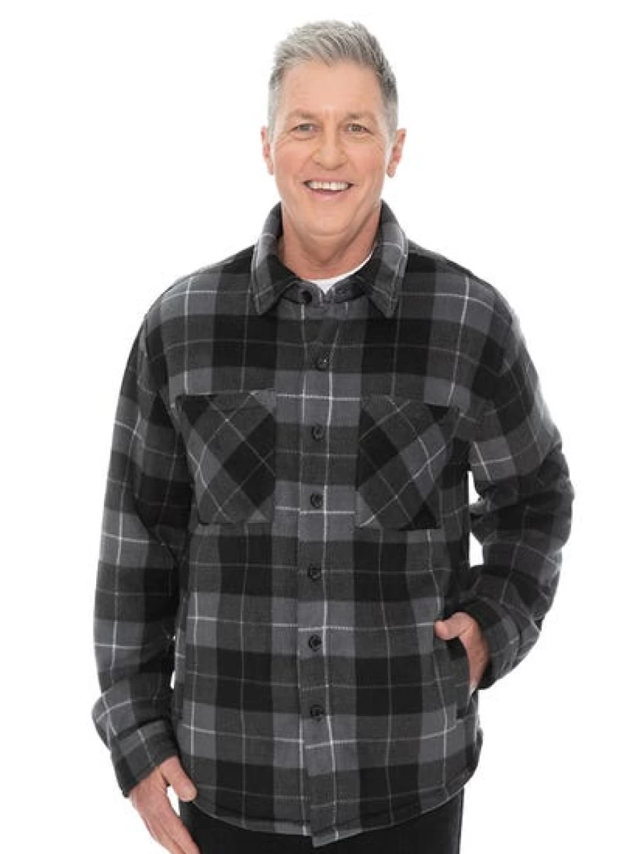 Lowes Men's Black and White Shacket - Casual Plaid Shirt Jacket