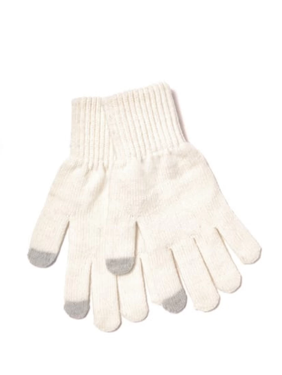Cougars Men's Full Finger Touchscreen Gloves - White Winter Gloves for Cold Weather