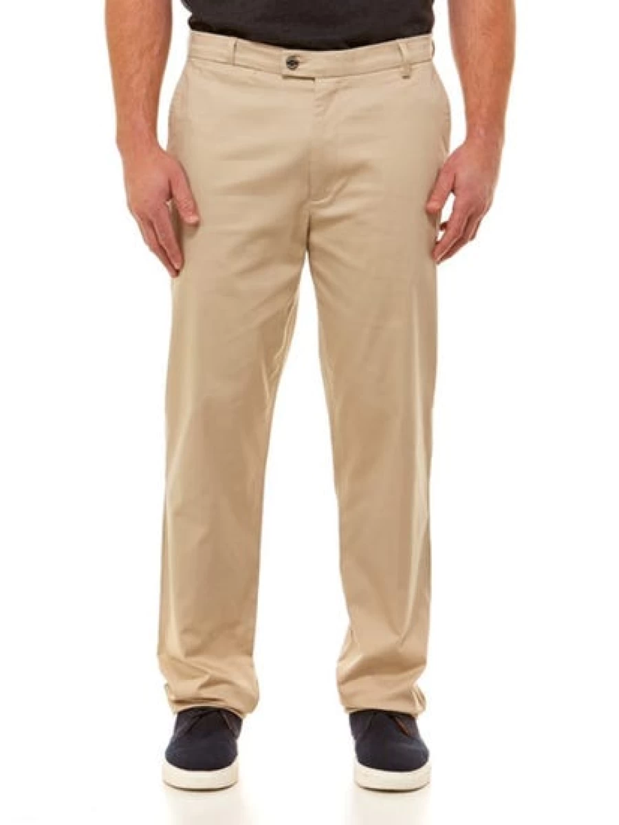 SAVANE Men's Beige Lightweight Chinos - Regular Fit Casual Pants