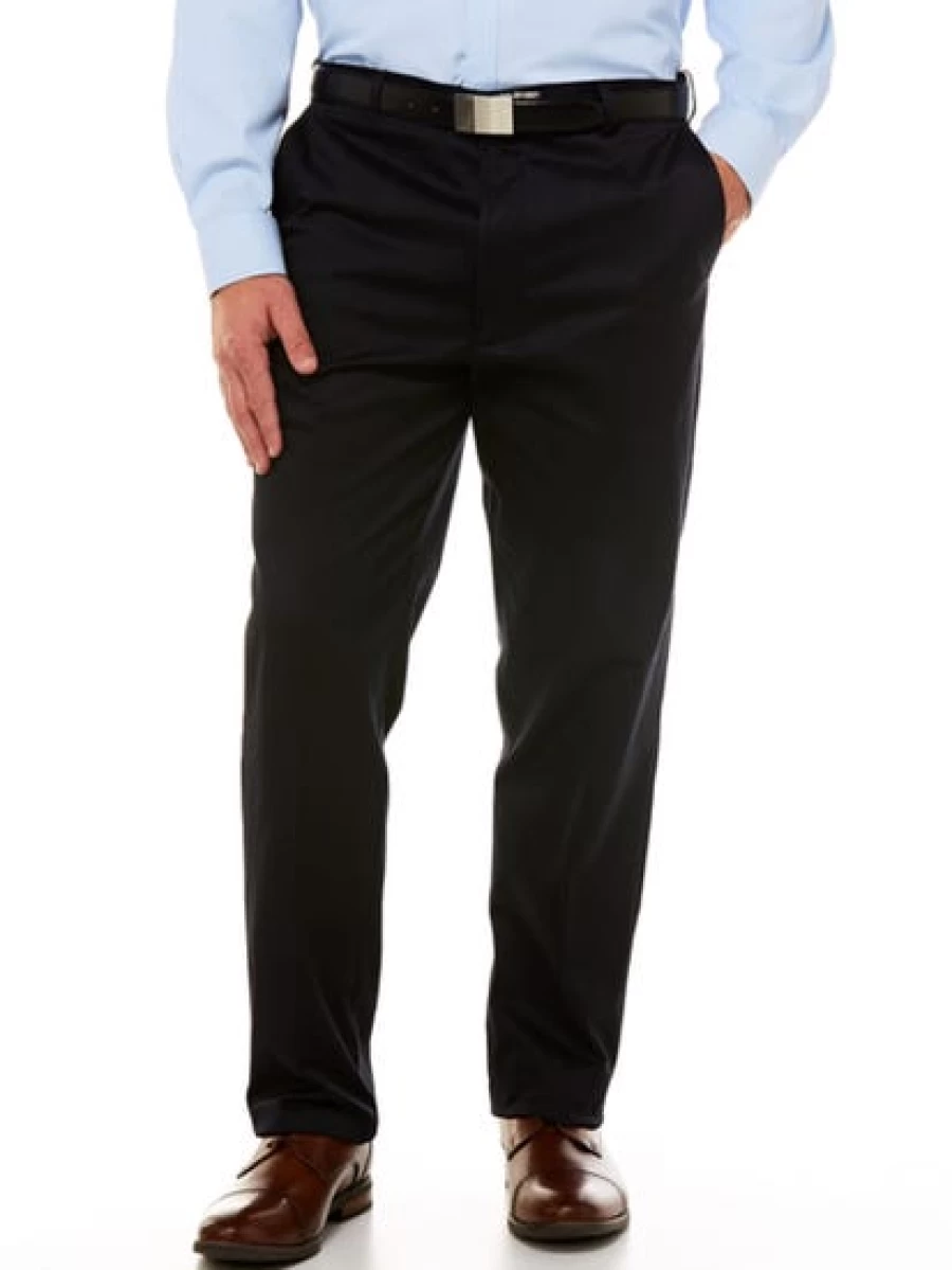 SAVANE Men's Regular Fit Stretch Chinos Pants in Navy Blue