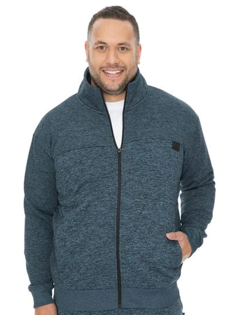 BUILT N FIT Men's Big & Tall Denim Jacket with Zip Through Front