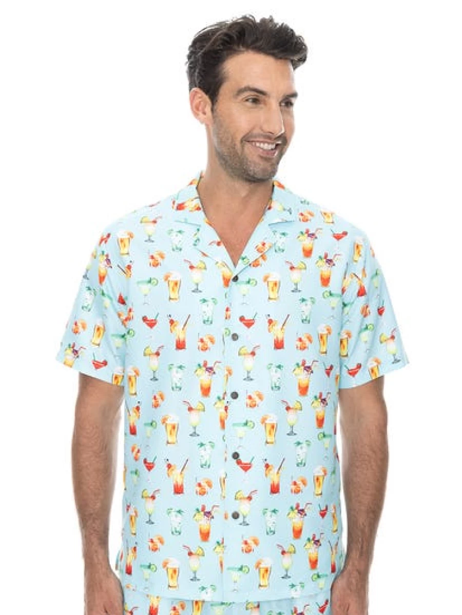 Pacifica Men's Aqua Cocktail Party Shirt - Stylish Matching Formal Wear