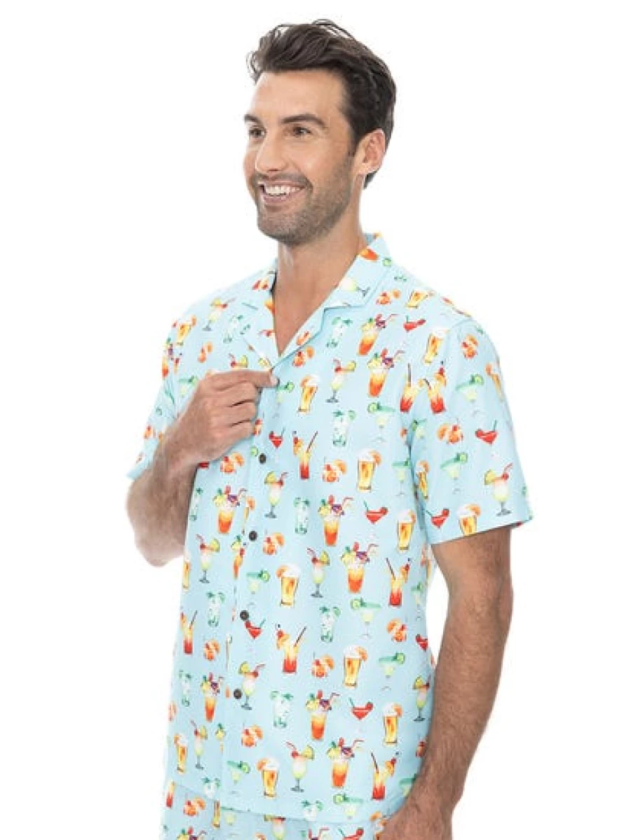 Pacifica Men's Aqua Cocktail Party Shirt - Stylish Matching Formal Wear