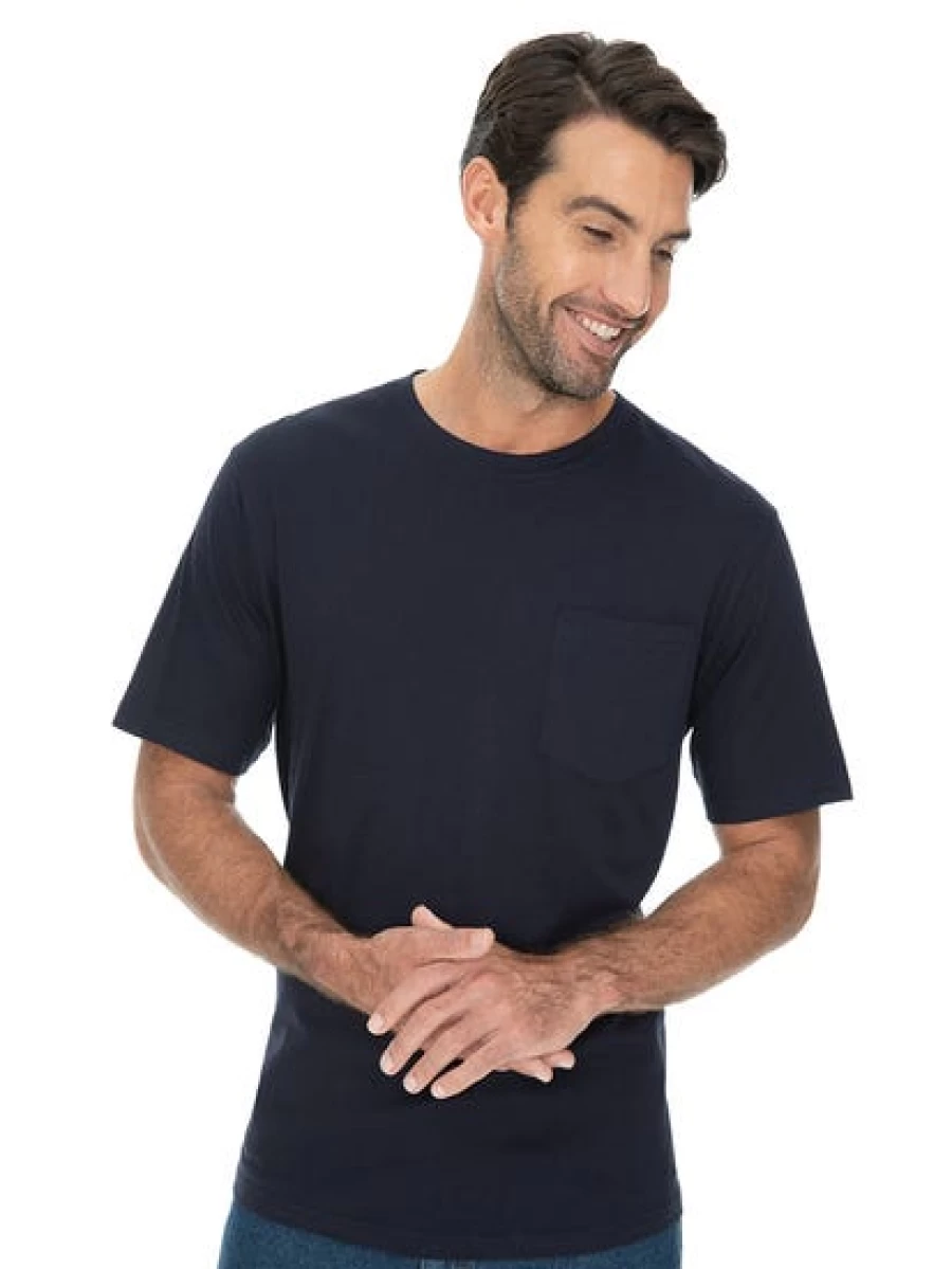 Lowes Men's Navy Cotton Regular Fit T-Shirt - Comfortable Jersey Tee