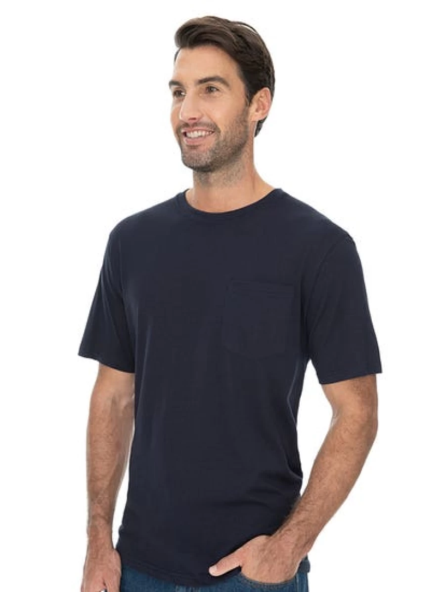 Lowes Men's Navy Cotton Regular Fit T-Shirt - Comfortable Jersey Tee