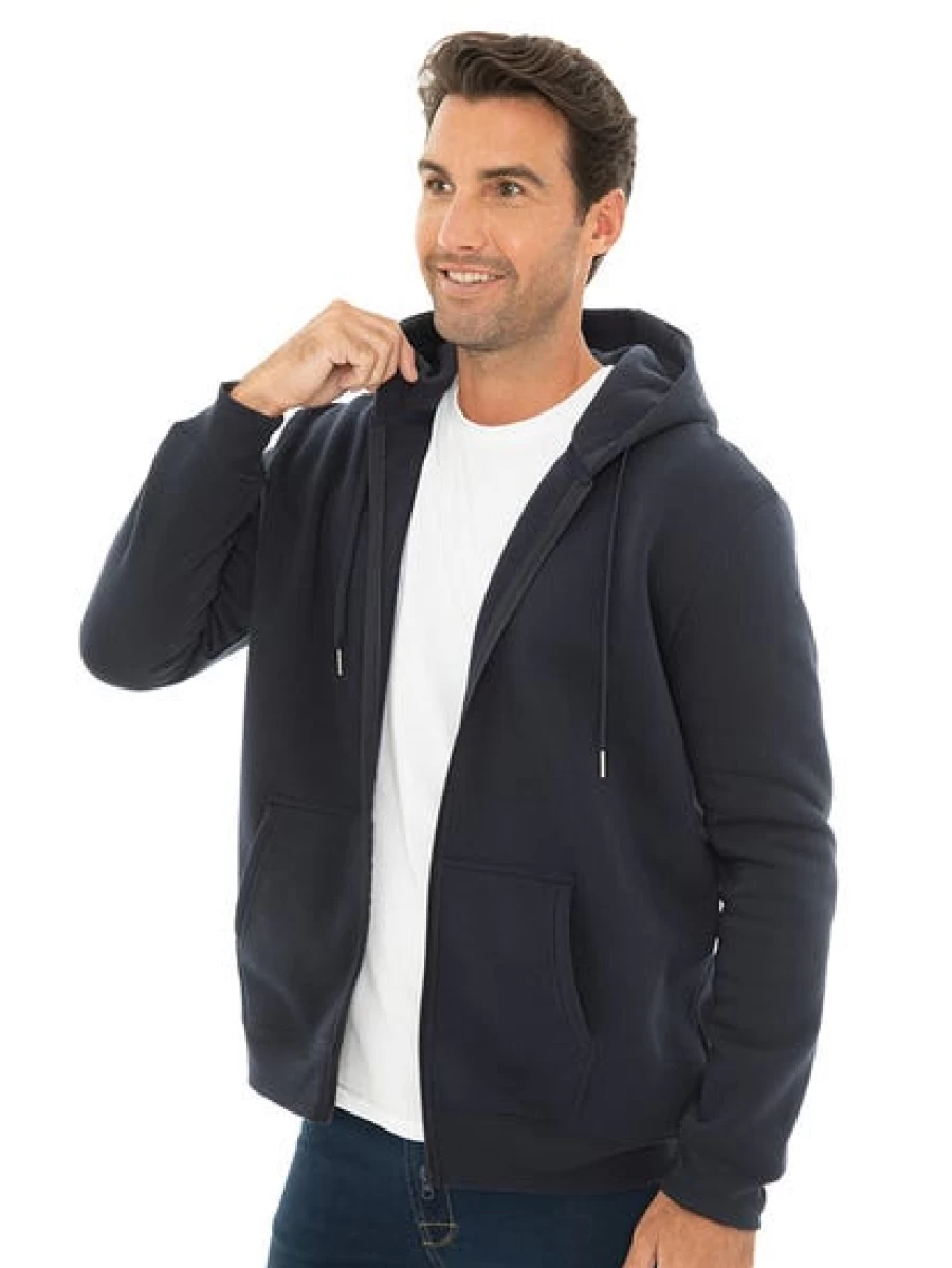Lowes Men's Navy Zip-Up Fleece Jacket for Winter Comfort & Style