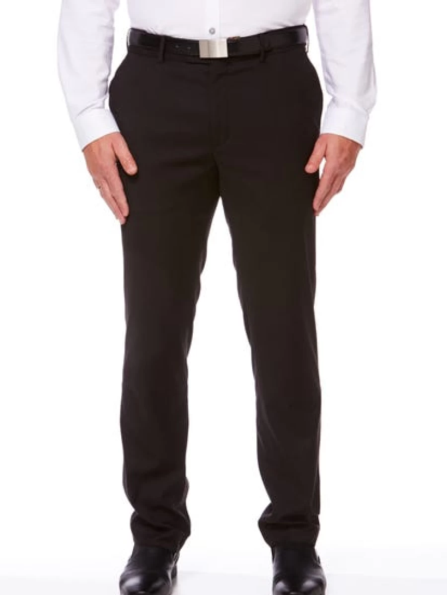 Perizzi Men's Slim Fit Black Suit Trousers for Formal Wear