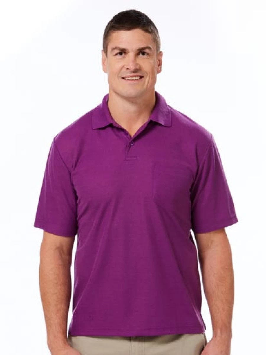 Lowes Men's Fuschia Polo Shirt with Pocket - Classic Fit Casual Top