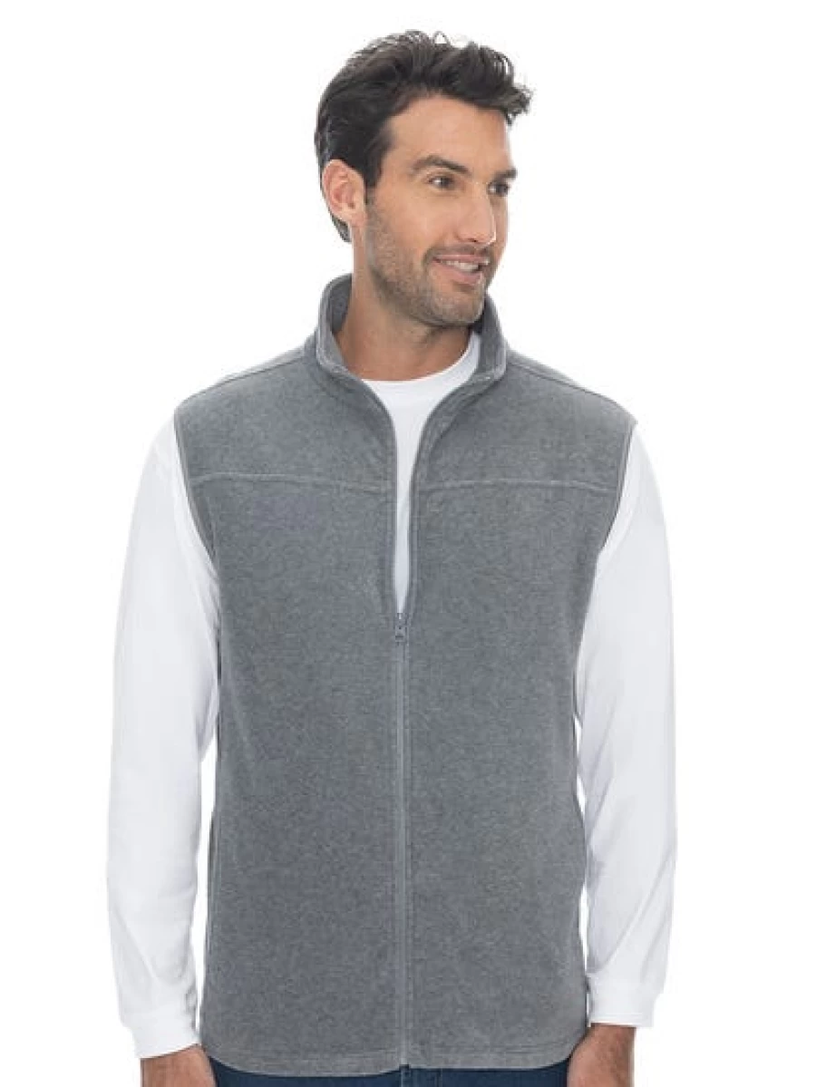 Lowes Men's Grey Marle Polar Fleece Vest - Warm & Comfortable Winter Wear