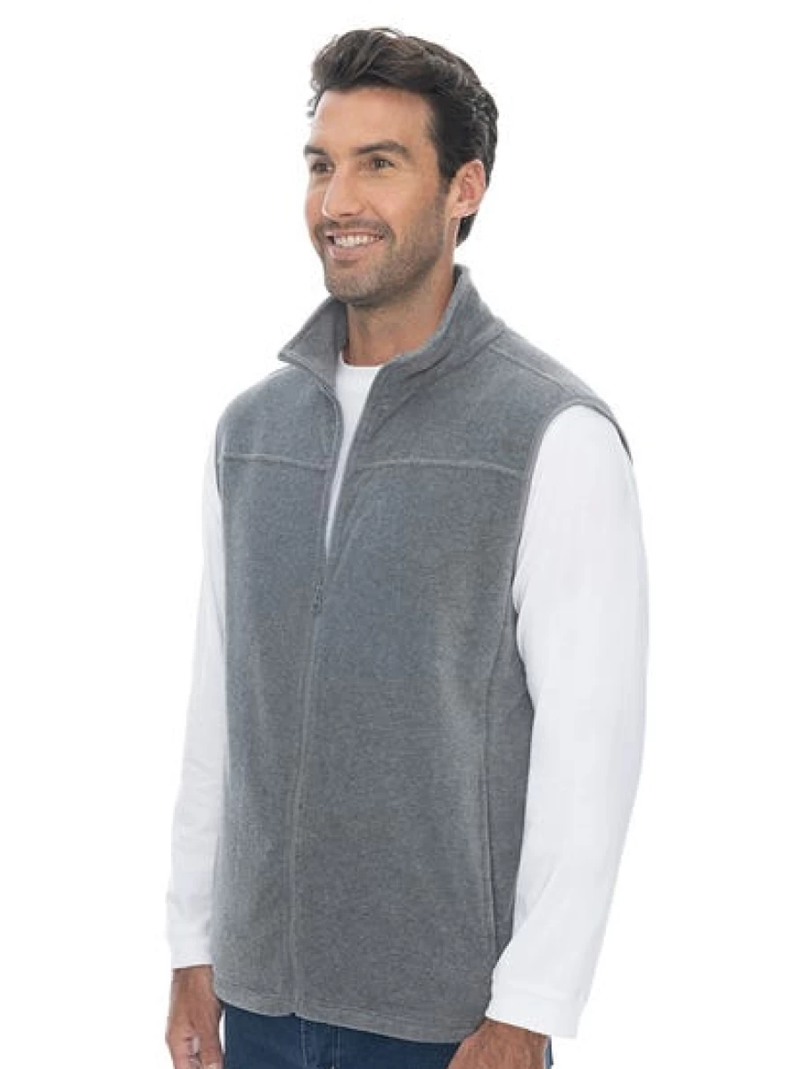 Lowes Men's Grey Marle Polar Fleece Vest - Warm & Comfortable Winter Wear