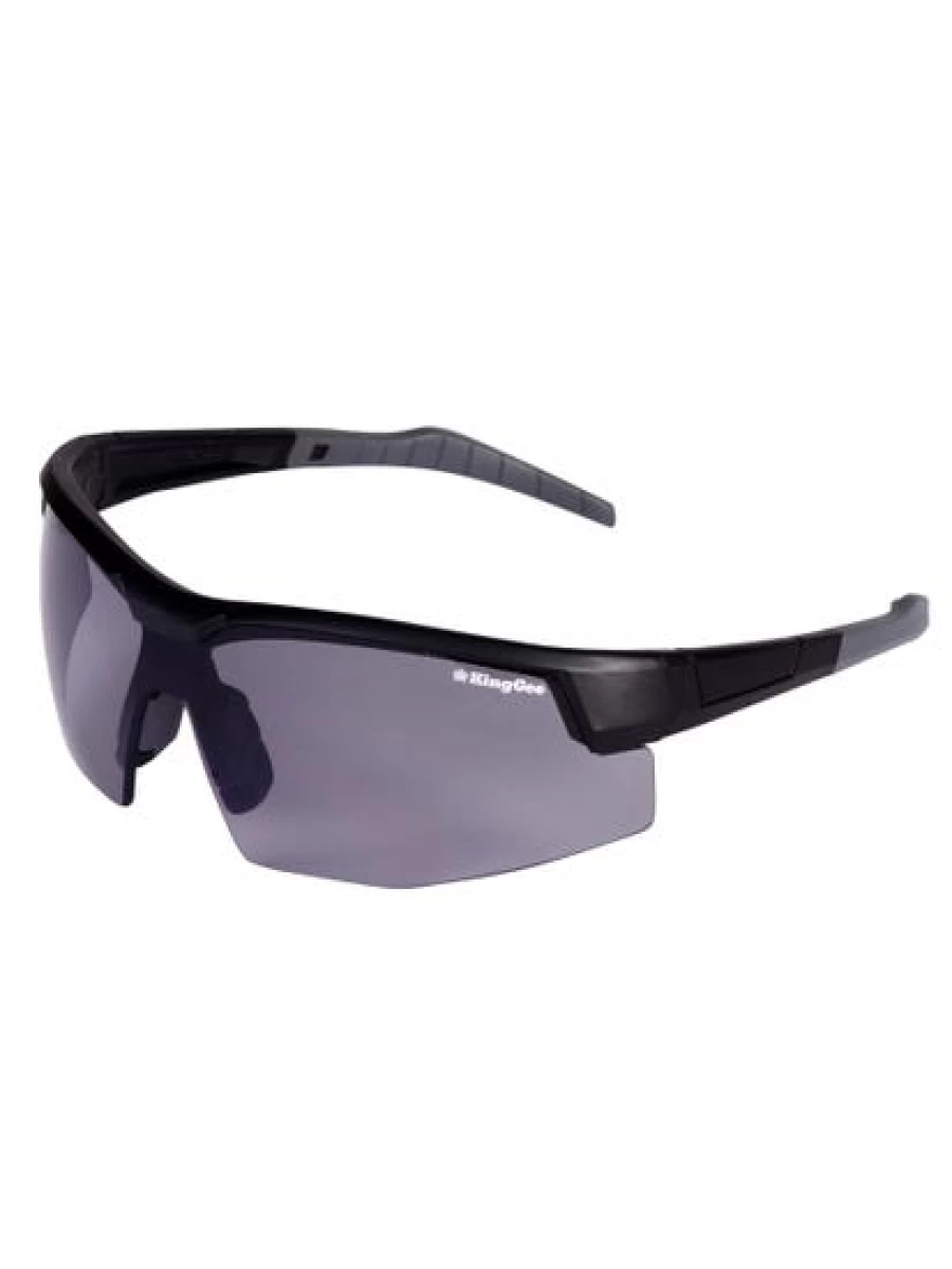 King Gee Men's Combat Smoke Safety Glasses - Durable Protective Eyewear for Work & Outdoor Use