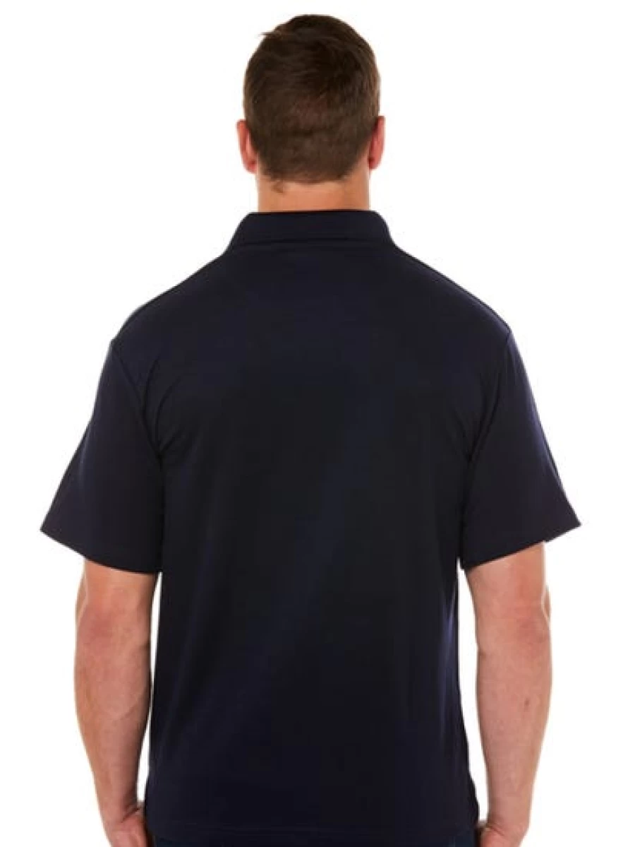 Lowes Men's Navy Polo Shirt with Pocket - Classic Plain Top