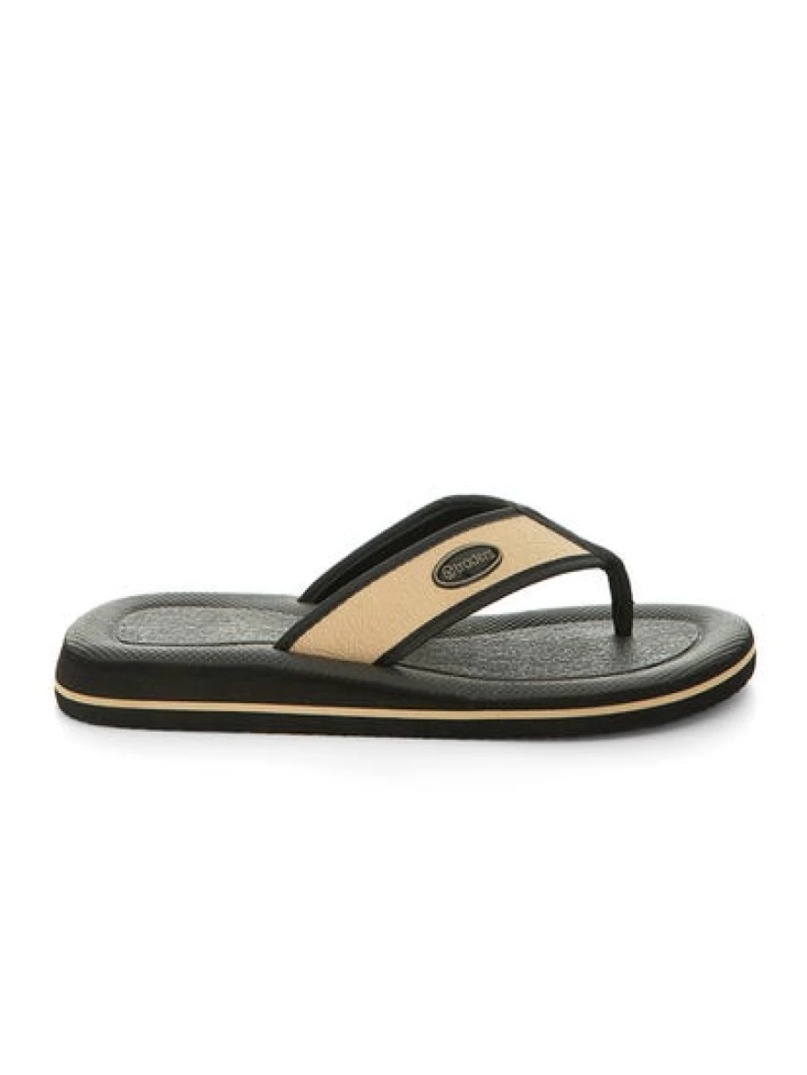 Lowes Men's Sport Thongs Sandals in Tan & Black - Comfortable Athletic Flip Flops