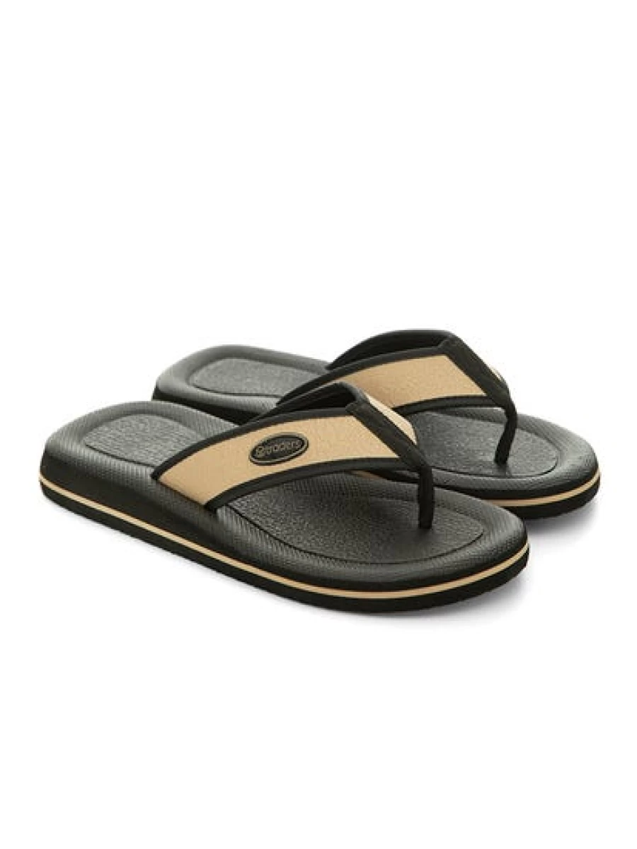 Lowes Men's Sport Thongs Sandals in Tan & Black - Comfortable Athletic Flip Flops