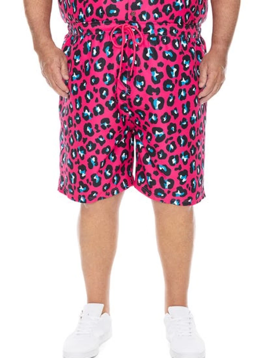 BUILT N FIT Men's Neon Animal Print Shorts - Big & Tall Comfort Fit