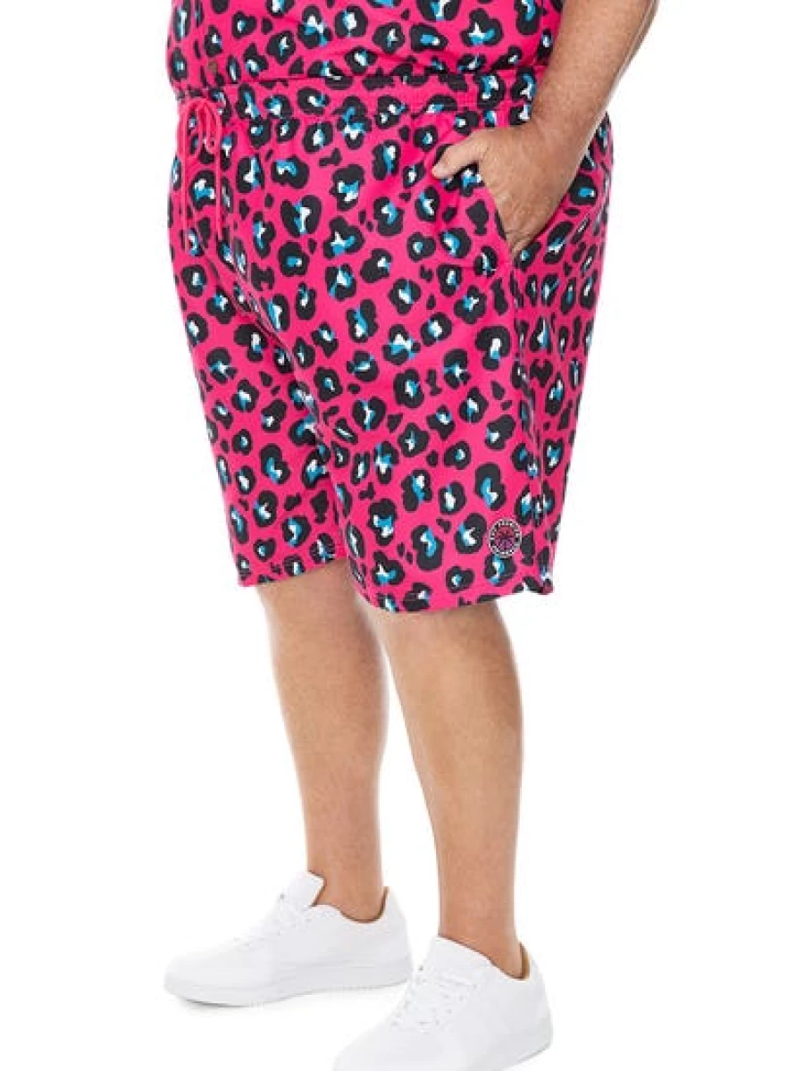 BUILT N FIT Men's Neon Animal Print Shorts - Big & Tall Comfort Fit