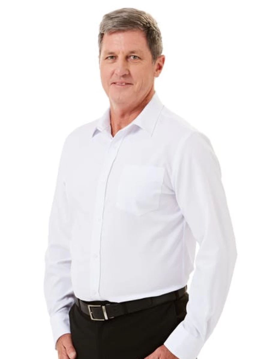 Lowes Men's White Microfiber Dress Shirt - Premium Comfort & Style