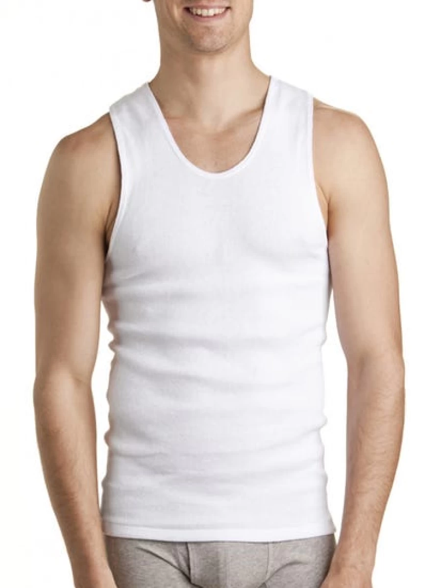 Lowes Men's Bonds Chesty White Singlets 2 Pack - Comfortable Cotton Undershirts