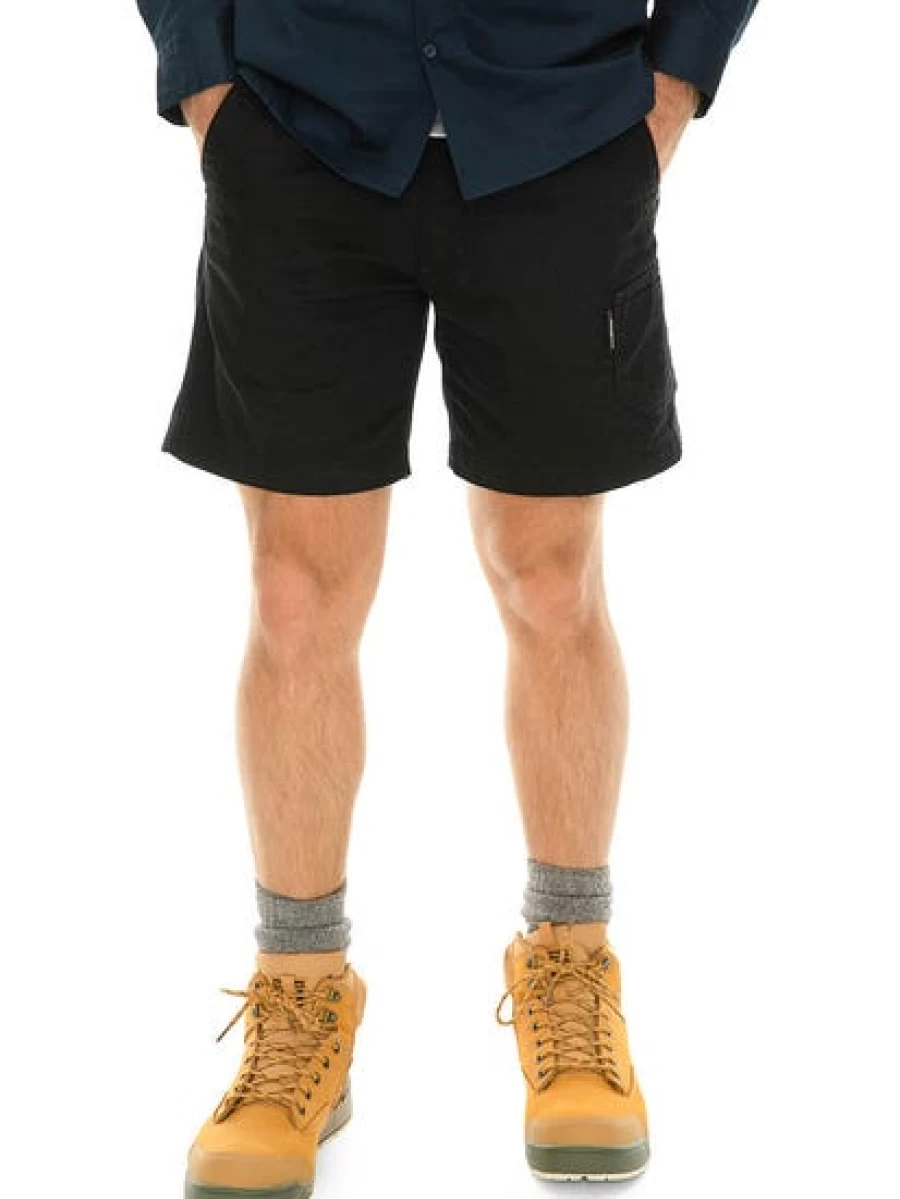 King Gee Men's Work Shorts - Durable Black Tradies Shorts for Men